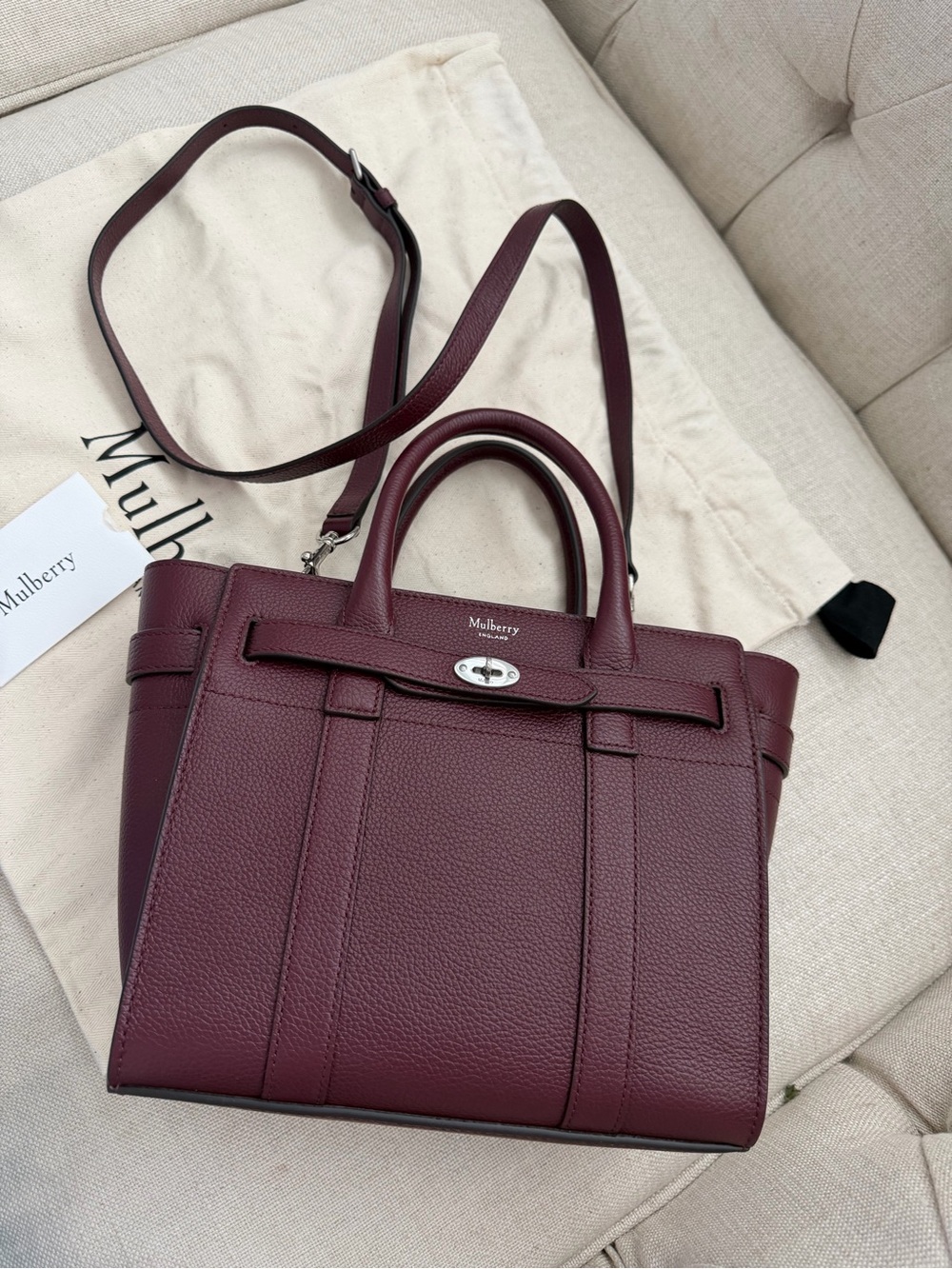 Mulberry Mini Zipped Bayswater - oxblood color - Picture 6 of 6